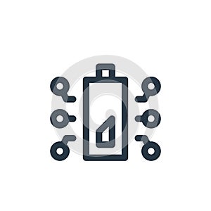 battery status icon vector from sustainable energy concept. Thin line illustration of battery status editable stroke. battery