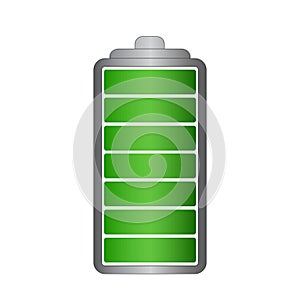 Battery symbol with full charge vector illustration