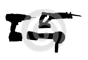 Battery tool silhouettes