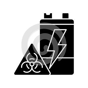 Battery toxicity black glyph icon photo