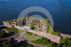 Battery Weed fort Staten Island aerial image photo
