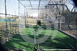 Batting cage with the pitchers screen