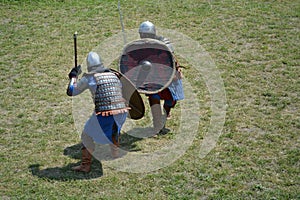 Battle of the ancient, medieval warriors of the Slavs.