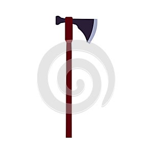 Battle axe vector icon weapon blade. Ancient viking fantasy equipment. Handle game barbarian flat art