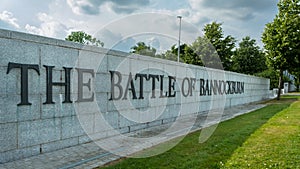 The Battle of Bannockburn sign at the battlefield, Stirling, Scotland
