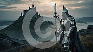 Battle of Campanella: Tale of the legend king Arthur-AI Generated Digital Art