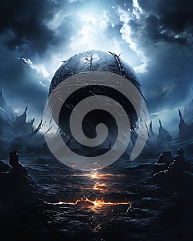 The Battle of Diablo: A Digital Black Metal Album Cover