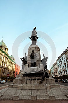 Battle of Grunwald monument In Old Town in Krakow