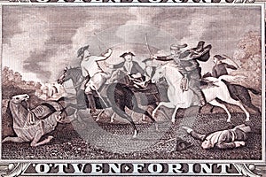 Battle of the Hungarian insurrection from old money - photo