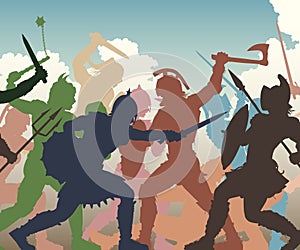 Battle melee illustration