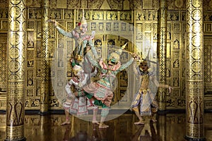 The battle scene in the pantomime show Between Tos and Rama