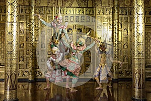 The battle scene in the pantomime show Between Tos and Rama photo