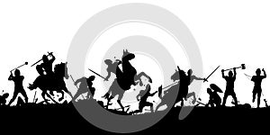 Battle scene silhouette