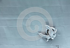 Battle ship anchor background. Warship anchor