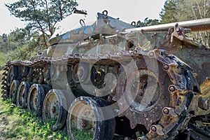 Battle tank in moor