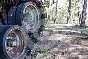 Battle tank in moor