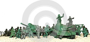 Battle tanks plastic toy panorama