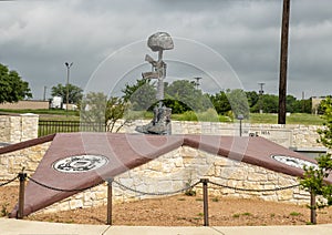 Battlefield Cross Statue at the Veteran`s Memorial Park, Ennis, Texas