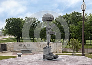 Battlefield Cross Statue at the Veteran`s Memorial Park, Ennis, Texas