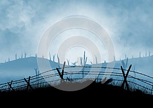 Battlefield illustration background blue photo