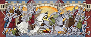 Battlefild.Knights attack.