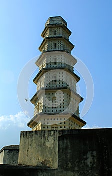 The battlement of manora fort with tower.