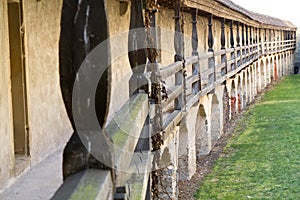 Battlement walkway inside Comburg castle photo