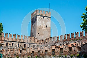 Battlements of the castle Castelvecchio is a castle in Verona, northern Italy