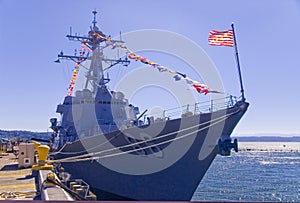 Battleship Destroyer Docked photo