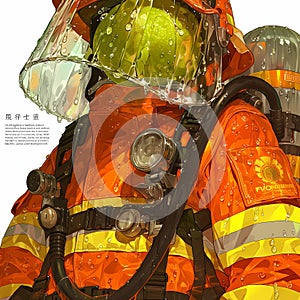 Battling Elements - Firefighter's Brave Stance
