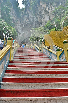 Batu Caves hindu temple stairs. Gombak, Selangor. Malaysia