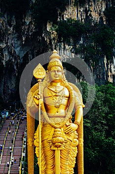 The Batu Caves Lord Murugan Statue and entrance near Kuala Lumpur Malaysia