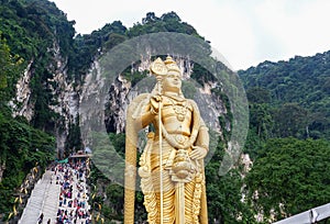 Batu Caves with the Murugan statue in Malaysia