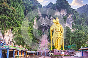 Batu Caves statue and entrance near Kuala Lumpur, Malaysia