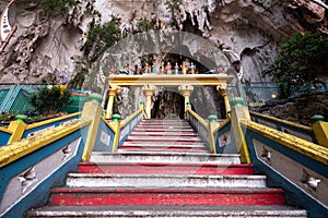 Batu Caves statue and entrance near Kuala Lumpur, Malaysia