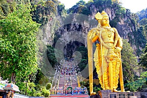 Batu Caves statue and entrance near Kuala Lumpur, Malaysia photo