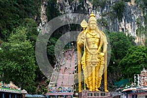 Batu Caves statue and entrance near Kuala Lumpur, Malaysia. Asia