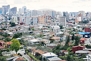 Batumi. Georgia. Panorama of the city on the old and new modern Batumi. Houses, apartments, rent, construction.