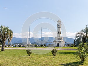 Batumi Lighthouse stands on the embankment of Batumi city - the capital of Adjara in Georgia