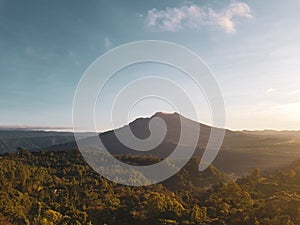 Batur volcano during beautiful sunrise in Bali