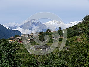 Baudha Himal and Himal Chuli from Chhokang Paro