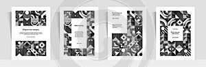 Bauhaus banner minimal 20s geometric vector style set