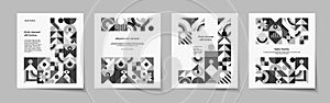 Bauhaus banner minimal 20s style black white color set