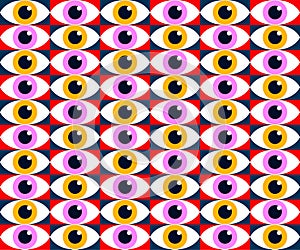 Bauhaus eyes pattern minimal 20s geometric style
