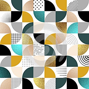 Bauhaus geometric seamless pattern. Fashion design for prints. Abstract geometry background. Modern mural. Scandinavian modernism. photo