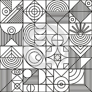 Bauhaus pattern minimal 20s geometric line style