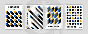 Bauhaus poster design. Abstract modern cover templates geometric swiss pattern circle square lines. Vector set illustration photo