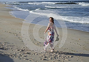 Bautiful redhead at the beach