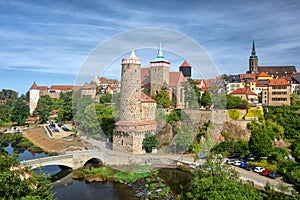 Bautzen, Germany. View of Old Town with old Water tower