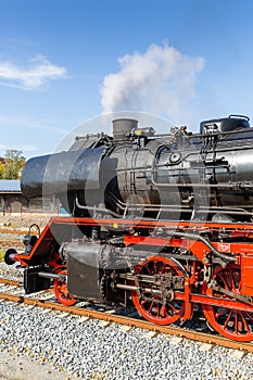 Bautzen, Saxony, Germany - 10.13.2019; historic steam locomotive